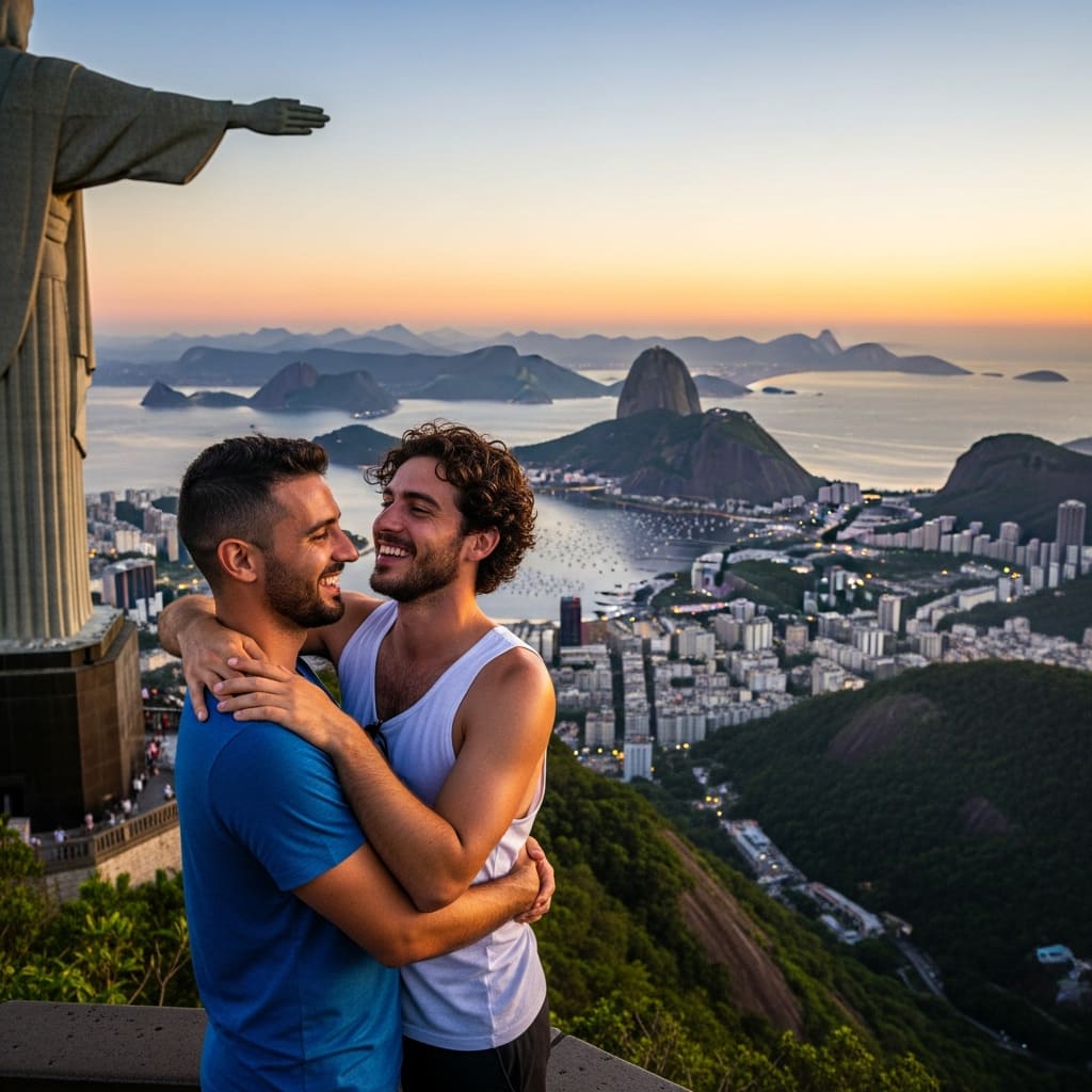 A vibrant couple dancing samba during Carnival in Rio de Janeiro, Brazil.