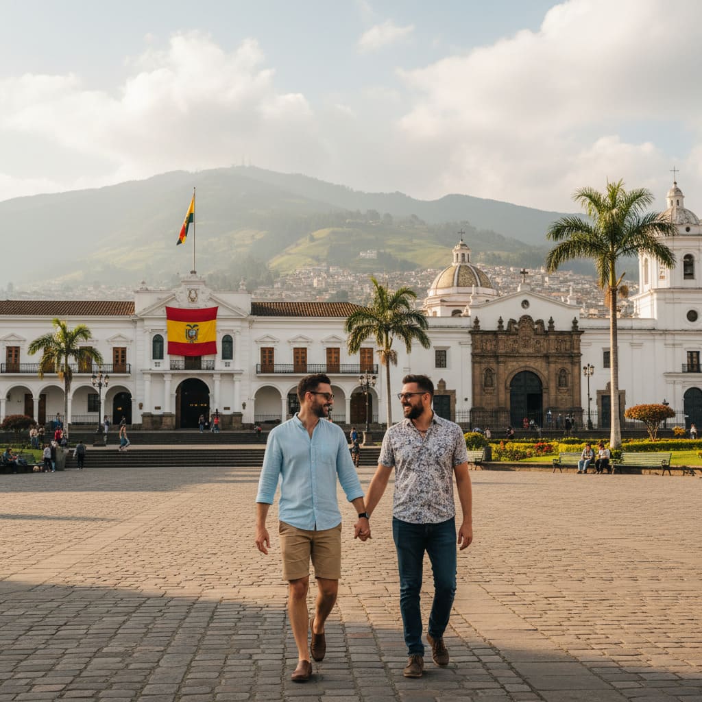 A view of the historic center of Quito, Ecuador, a UNESCO World Heritage site.